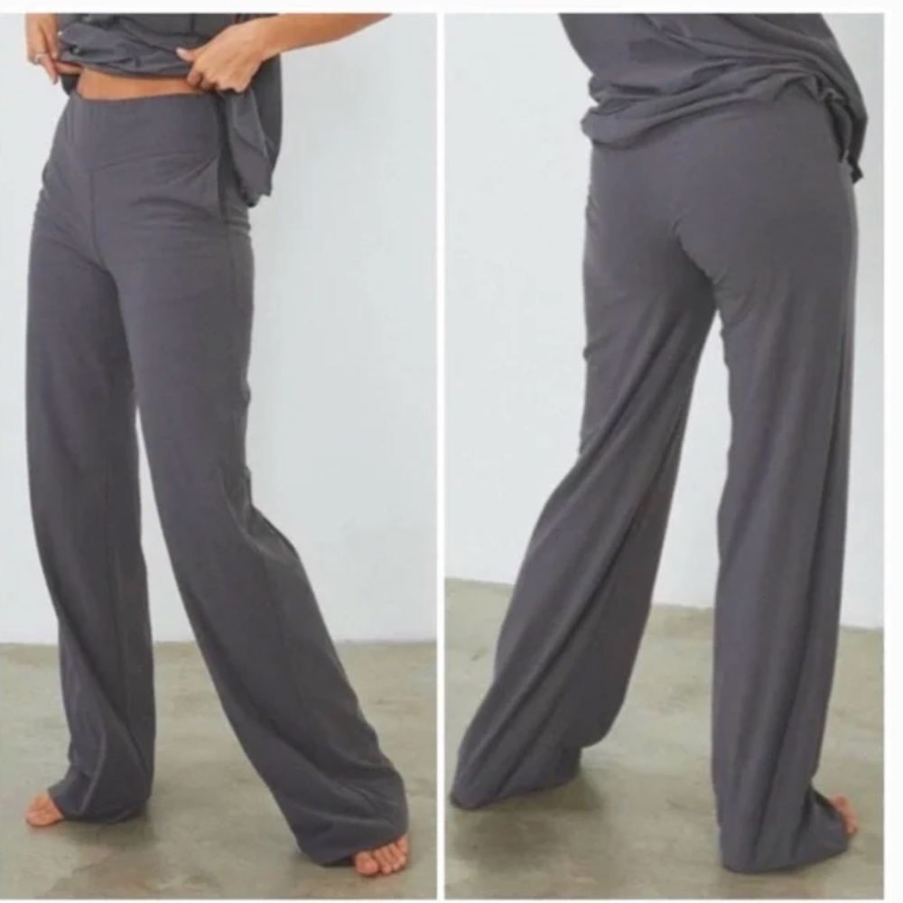 Lunya Cool Cotton High Rise Pant - Meditative Grey S